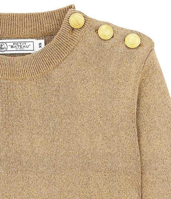 Pull marin iconique femme marron BRINDILLE/jaune DORE