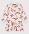 Robe manches longues en molleton enfant fille beige MONTELIMAR/blanc MULTICO