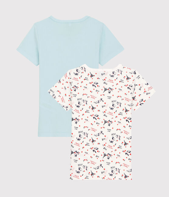 Lot de 2 tee shirts manches courtes imprimé Paris petite fille en coton biologique variante 1