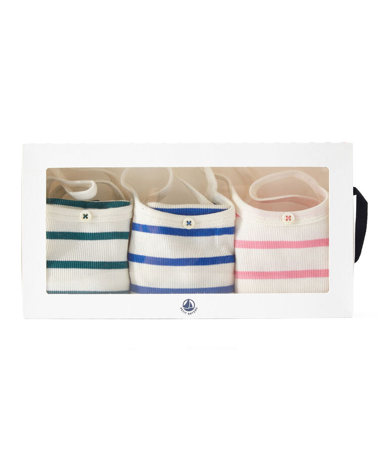 Lot de 3 chemises &agrave; bretelles fille blanc