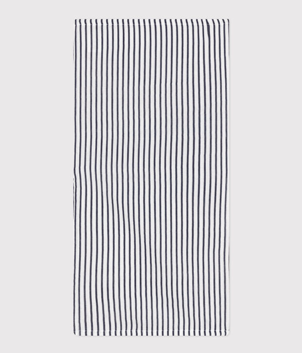 LANGE MARINIERE B&Eacute;B&Eacute; EN GAZE DE COTON blanc/bleu
