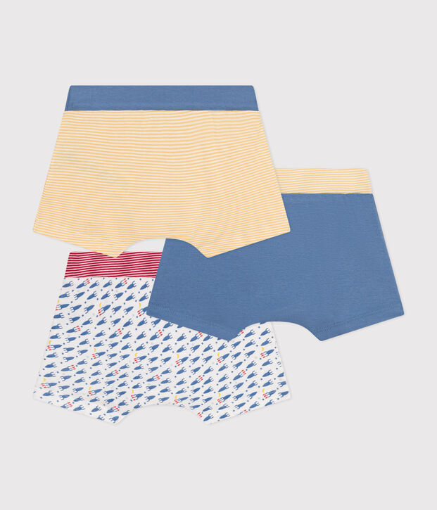 Lot de 3 boxers fus&eacute;es en coton enfant multicouleur
