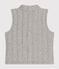 Gilet sans manche en tubique bébé gris CHATON CHINE