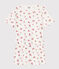 Pyjama short femme en coton imprimé fruits blanc MARSHMALLOW/blanc MULTICO