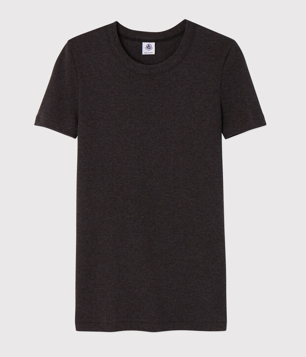 T-shirt col rond iconique en coton Femme gris
