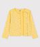 Cardigan imprimé en coton enfant fille jaune ORGE/blanc MARSHMALLOW