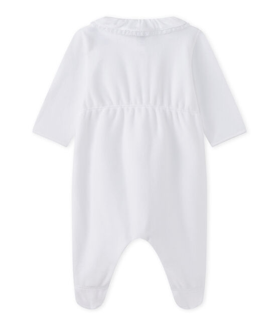 Dors-bien bébé fille en velours blanc ECUME