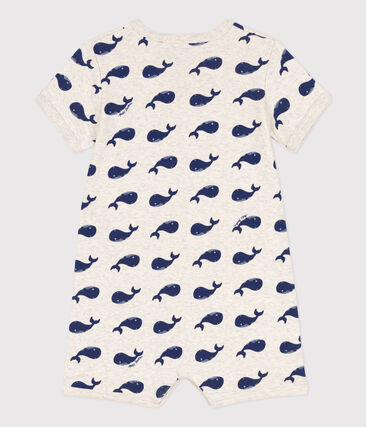 Combinaison courte baleines marines en coton bébé (Petit Bateau) - Image 1