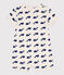 Combinaison courte baleines marines en coton bébé beige MONTELIMAR/bleu MEDIEVAL