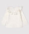 Blouse manches longues bébé fille blanc MARSHMALLOW/gris ARGENT