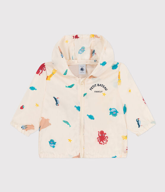 Coupe-vent bébé anti-UV en polyester recyclé blanc AVALANCHE/ MULTICO