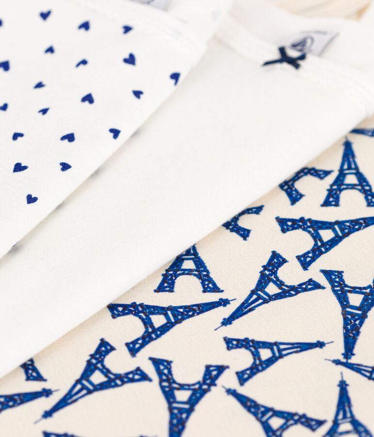 Lot de 3 chemises &agrave; bretelles Paris en coton petite fille multicouleur