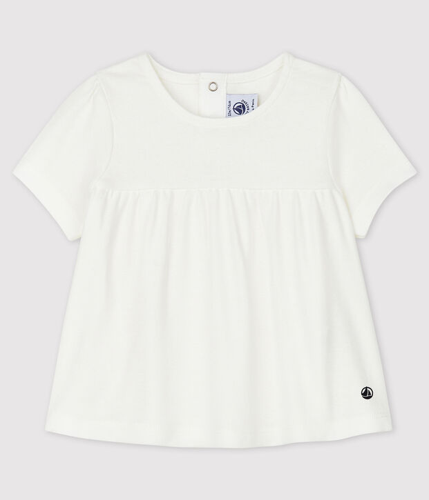 Blouse en coton b&eacute;b&eacute; blanc