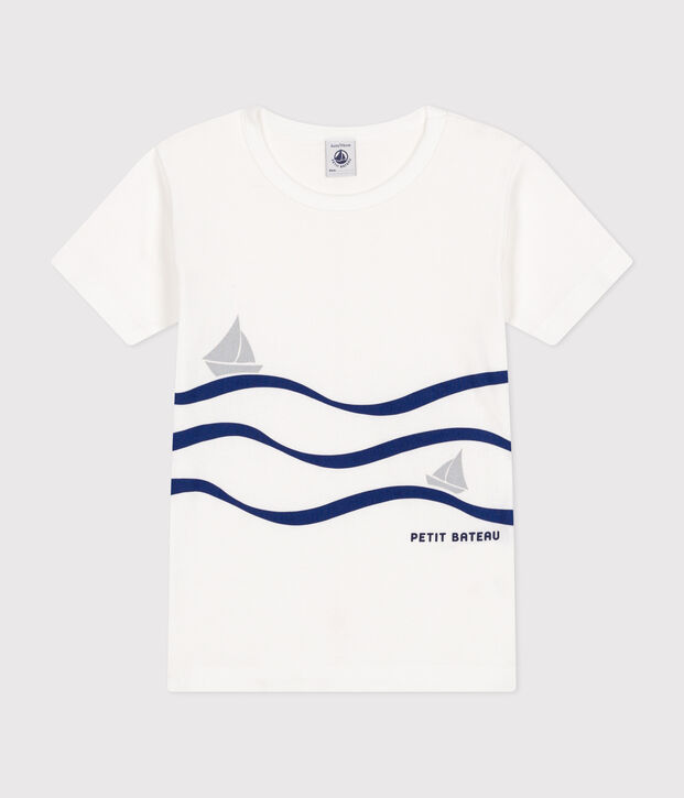 Tee-shirt manches courtes en coton enfant blanc