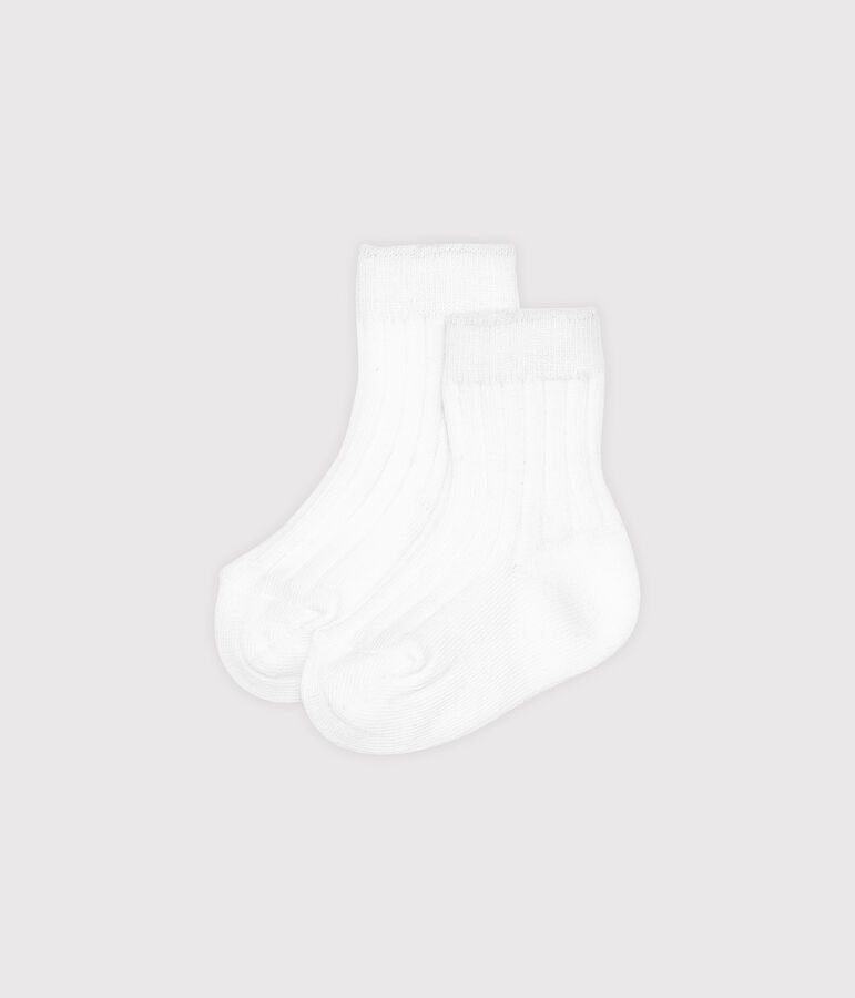 Chaussettes b&eacute;b&eacute; gar&ccedil;on blanc ECUME