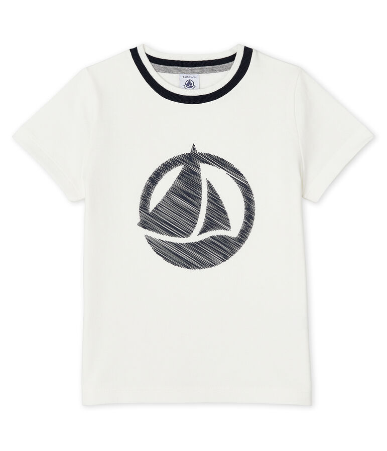 Tee-shirt manches courtes enfant gar&ccedil;on blanc