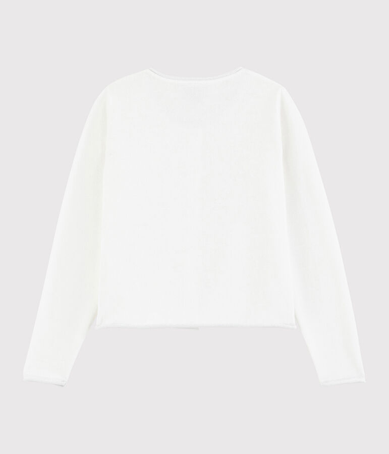 Cardigan en tricot coton enfant fille blanc MARSHMALLOW