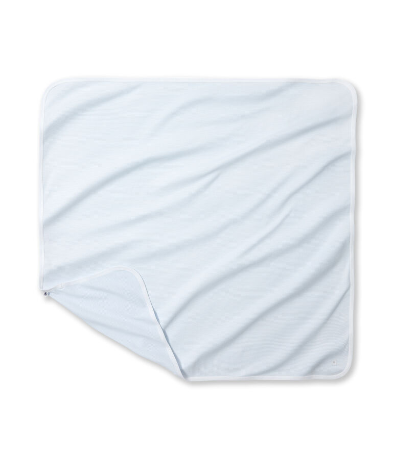 Drap b&eacute;b&eacute; ray&eacute; milleraies bleu/blanc
