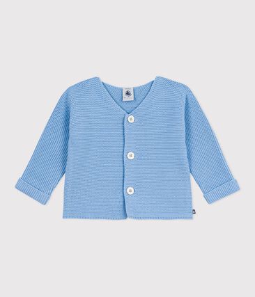 Cardigan bébé tricot point mousse en coton