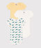 Lot de 3 bodies manches courtes en coton baleines bébé variante 1