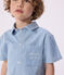 Chemise enfant en coton &agrave; manches courtes bleu BLEU CLAIR