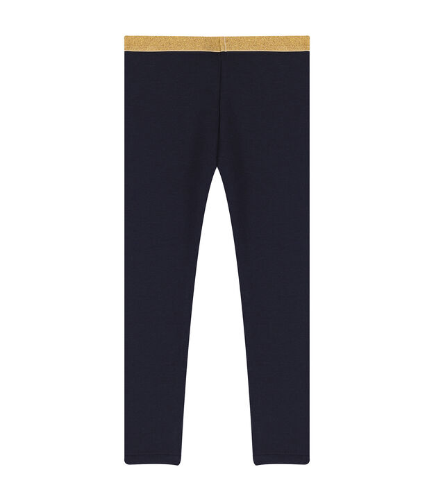 Pantalon maille enfant fille bleu marine