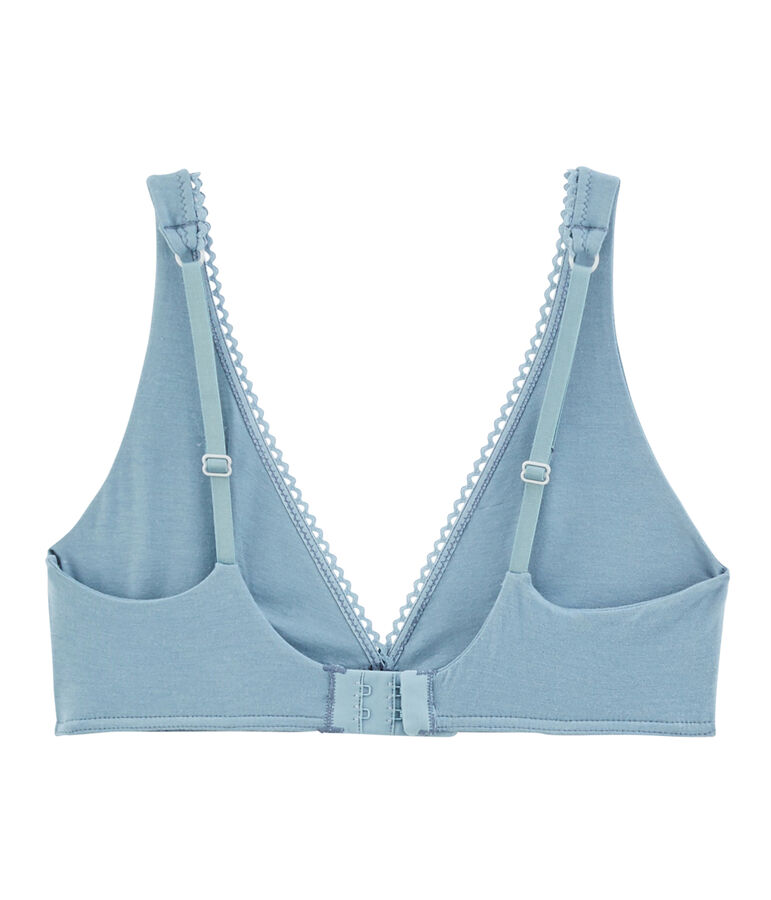 Soutien-gorge femme en jersey extrafin bleu