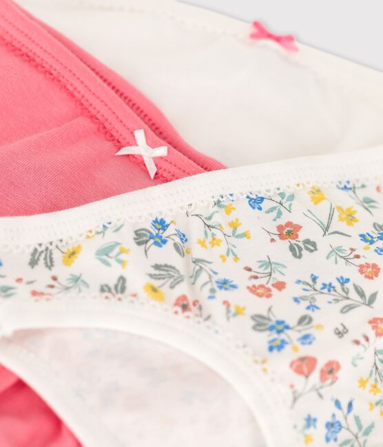 Lot de 3 culottes petite fille fleurs en coton variante 1