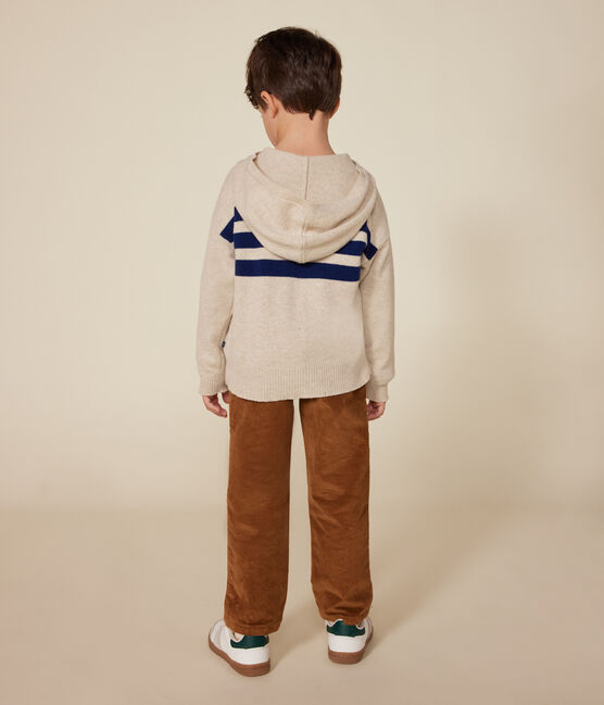 Pull à capuche en laine et coton enfant garçon blanc AVALANCHE/ MEDIEVAL