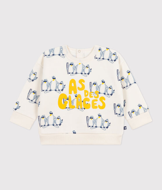 Sweatshirt bébé en coton imprimé pingouins MILK/ MULTICO