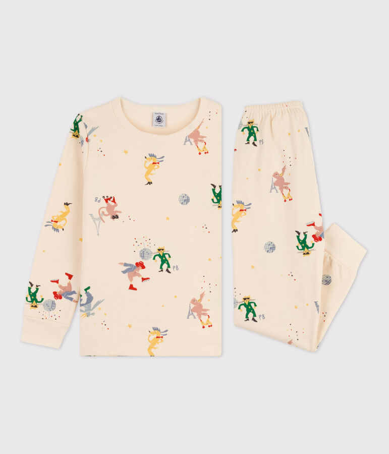 Pyjama phosphorescent en molleton  enfant blanc AVALANCHE/ MULTICO