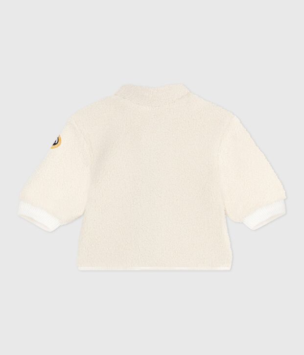 Manteau b&eacute;b&eacute; en sherpa &eacute;cru/multicouleur