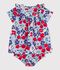 Robe b&eacute;b&eacute; en coton manches courtes et son bloomer imprim&eacute;s fleurs blanc/multicouleur