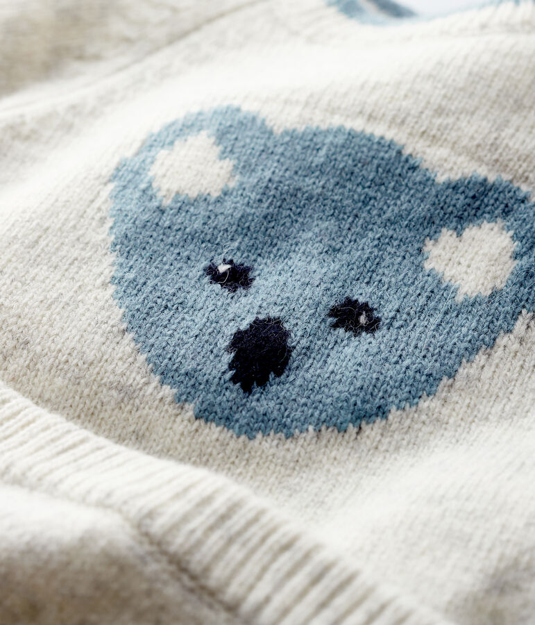 Ensemble 2 pi&egrave;ces jacquard b&eacute;b&eacute; en tricot gris