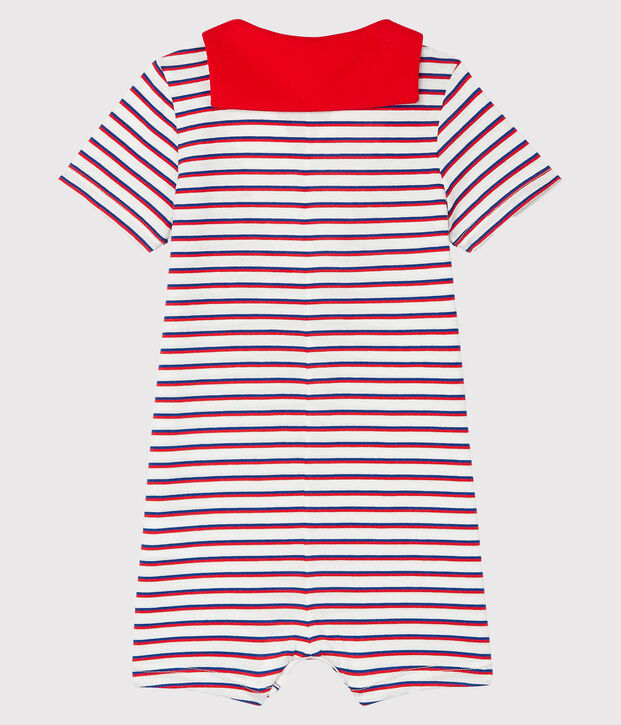 Combicourt b&eacute;b&eacute; gar&ccedil;on ray&eacute; blanc/multicouleur