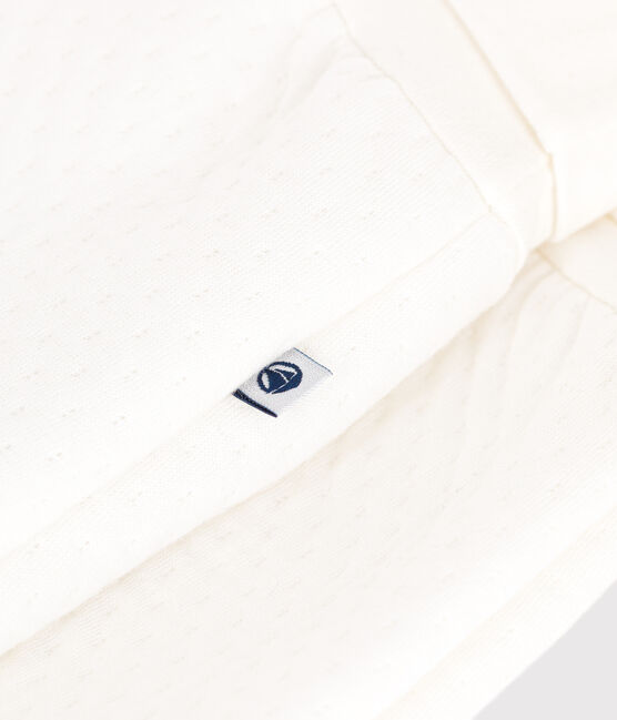 Pantalon à pieds en tubique matelassé  bébé blanc MARSHMALLOW