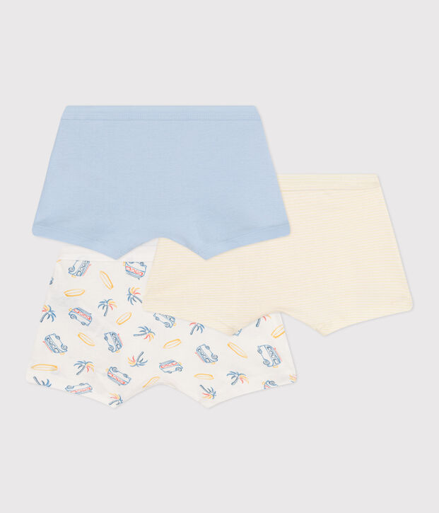 Lot de 3 boxers enfant en coton &agrave; ceinture collet&eacute;e imprim&eacute; vans multicouleur