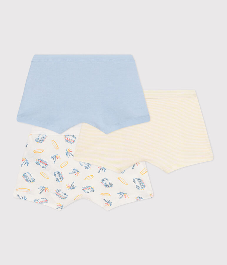 Lot de 3 boxers enfant en coton &agrave; ceinture collet&eacute;e imprim&eacute; vans variante 1