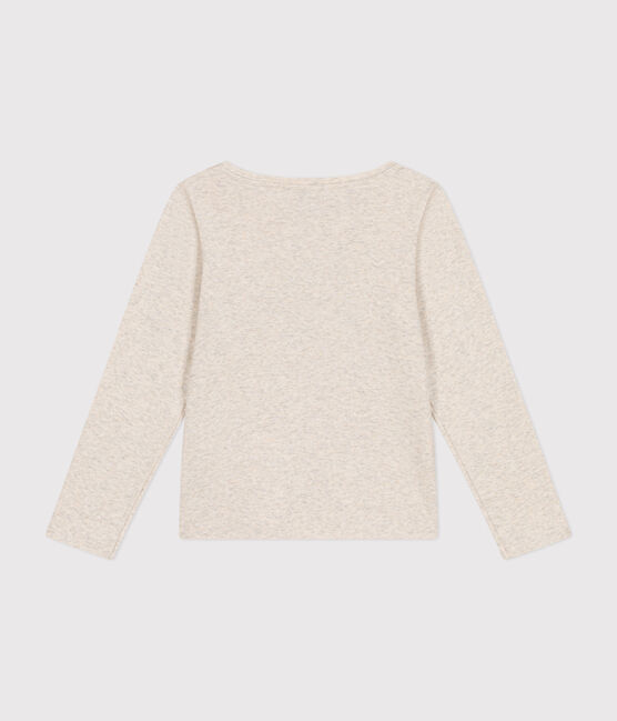 Tee-shirt manches longues en côte enfant fille beige MONTELIMAR CHINE