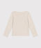 Tee-shirt manches longues en côte enfant fille beige MONTELIMAR CHINE