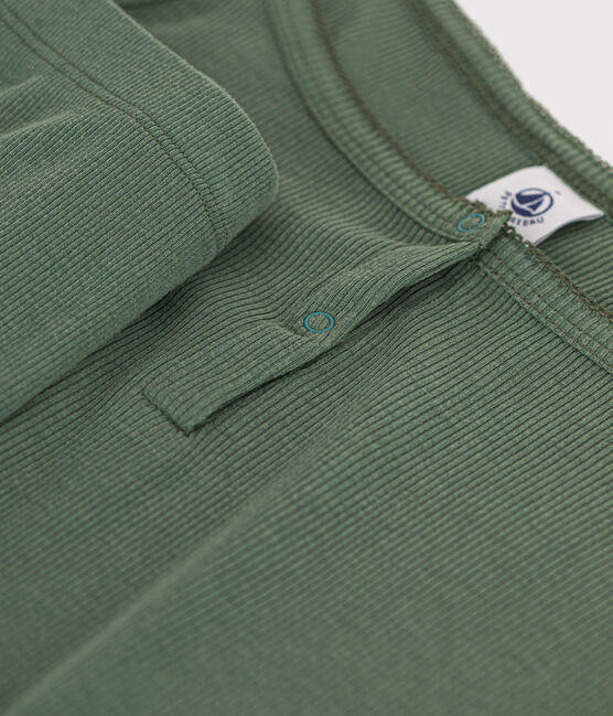 Pyjama short et débardeur uni en coton et lyocell femme vert CROCO