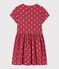 Robe imprimée en coton enfant fille rose PAPI/beige AVALANCHE