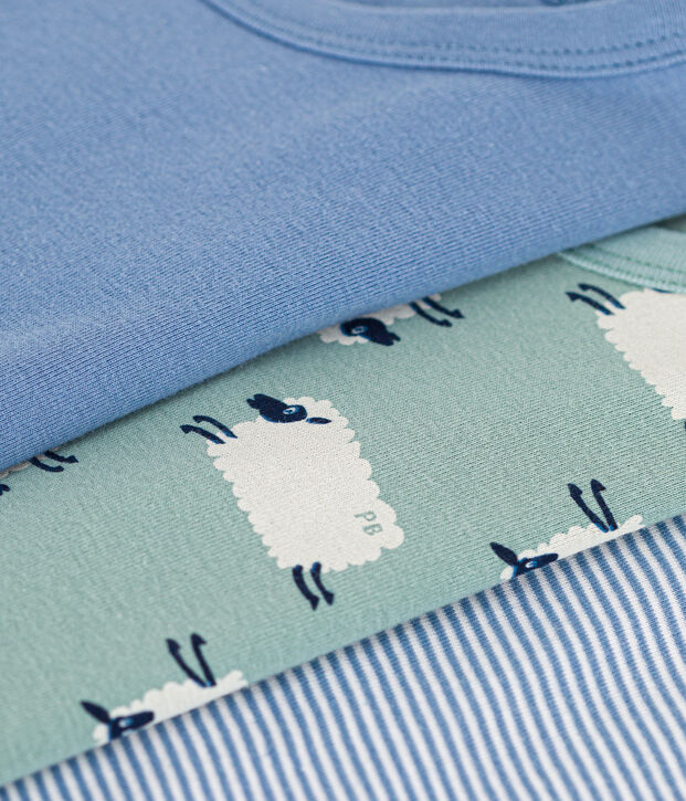 Lot de 3 tee-shirts &agrave; manches courtes mouton en coton enfant multicouleur