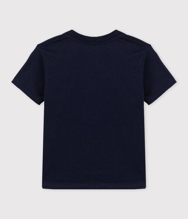 Tee-shirt manches courtes en jersey enfant gar&ccedil;on bleu marine