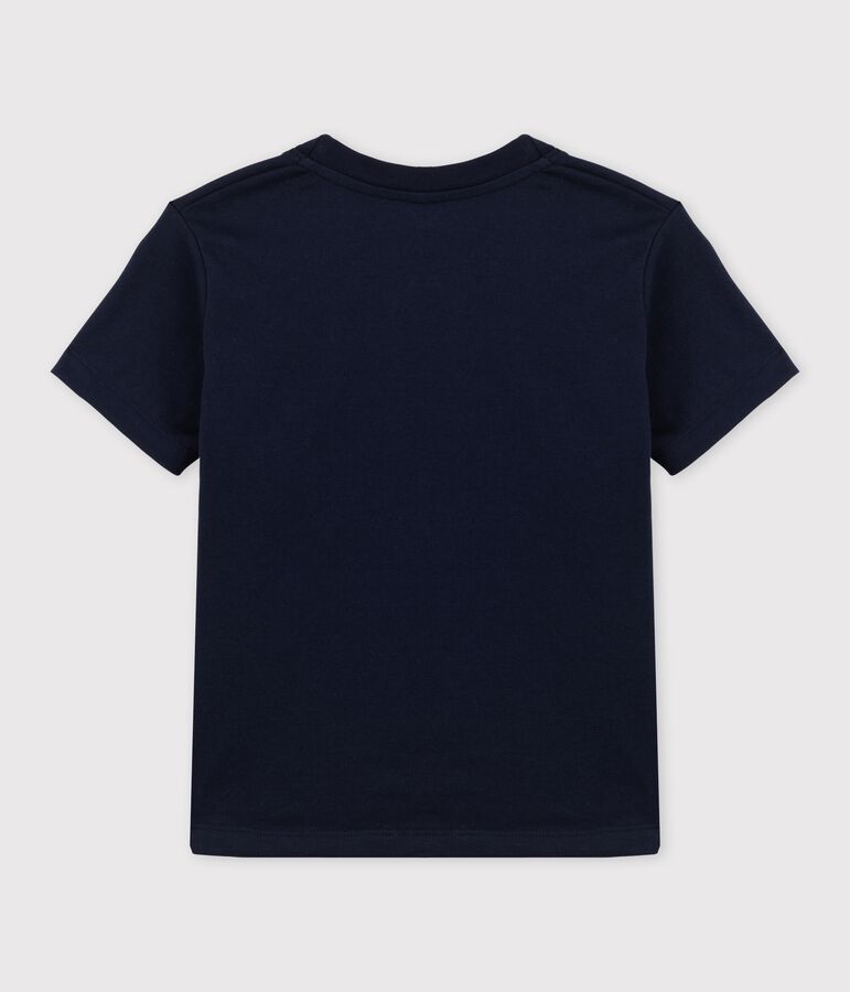 Tee-shirt manches courtes en jersey enfant gar&ccedil;on bleu SMOKING