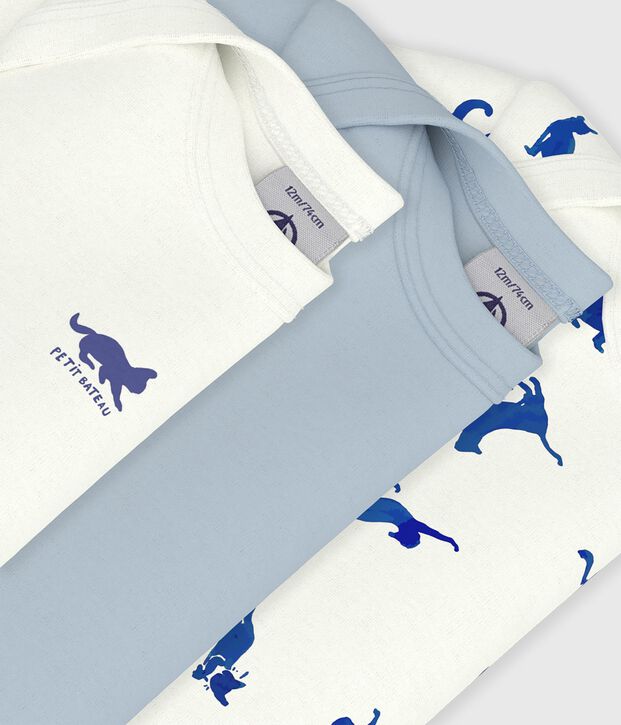 Lot de bodies manches courtes en coton imprim&eacute; chats b&eacute;b&eacute; multicouleur