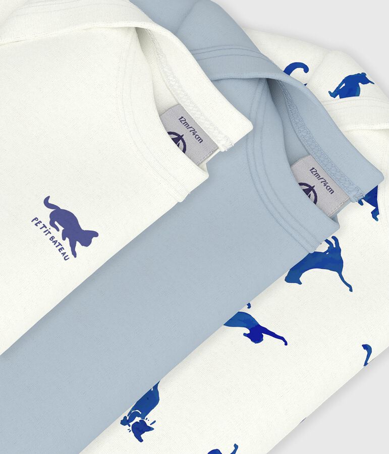 Lot de bodies manches courtes en coton imprim&eacute; chats b&eacute;b&eacute; variante 1