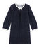 Chemise de nuit fille en bouclette velours bleu SMOKING/gris ARGENT