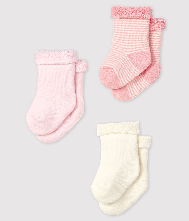 Trio de chaussettes b&eacute;b&eacute; en tricot multicouleur