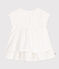 Robe cérémonie bébé en coton léger, manches courtes blanc ECUME/ ARGENT